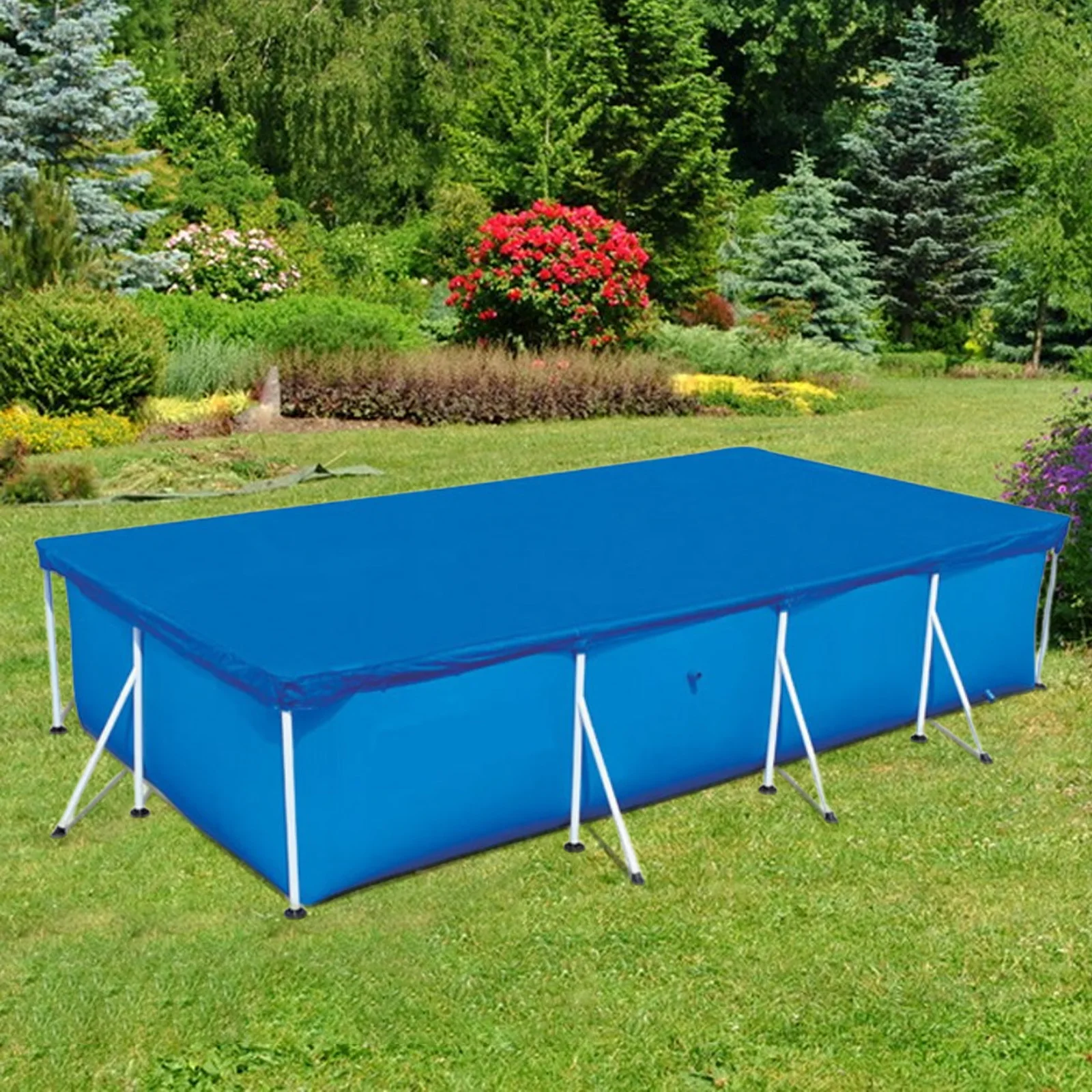 Rectangular Pool Cover Multifunctional PE Swimming Pool Cover for above Ground Pool Garden Swimming Pool Cover Family Pool Cover