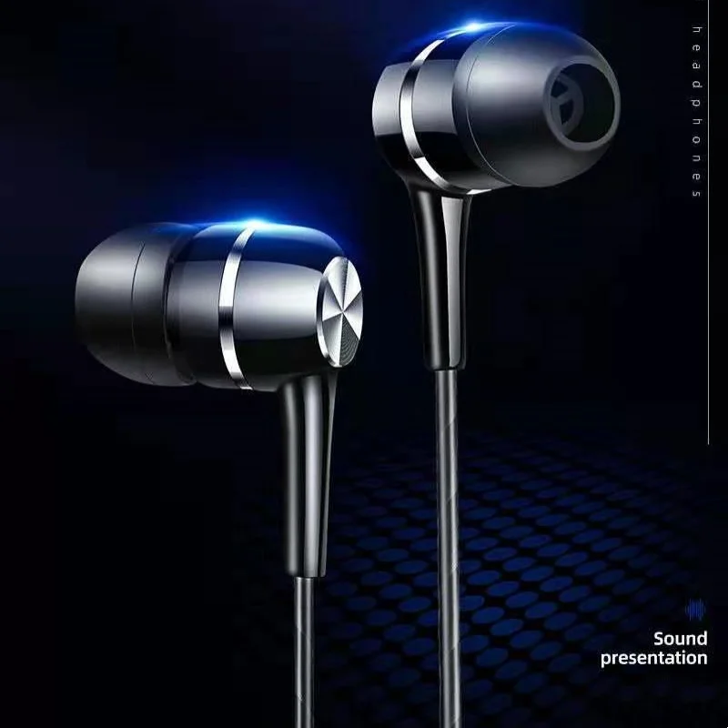 3.5mm Wired Headphones In Ear Headset Wired Earphones with Microphone Bass HiFi Stereo Earbuds Sports In-line Control For Phones