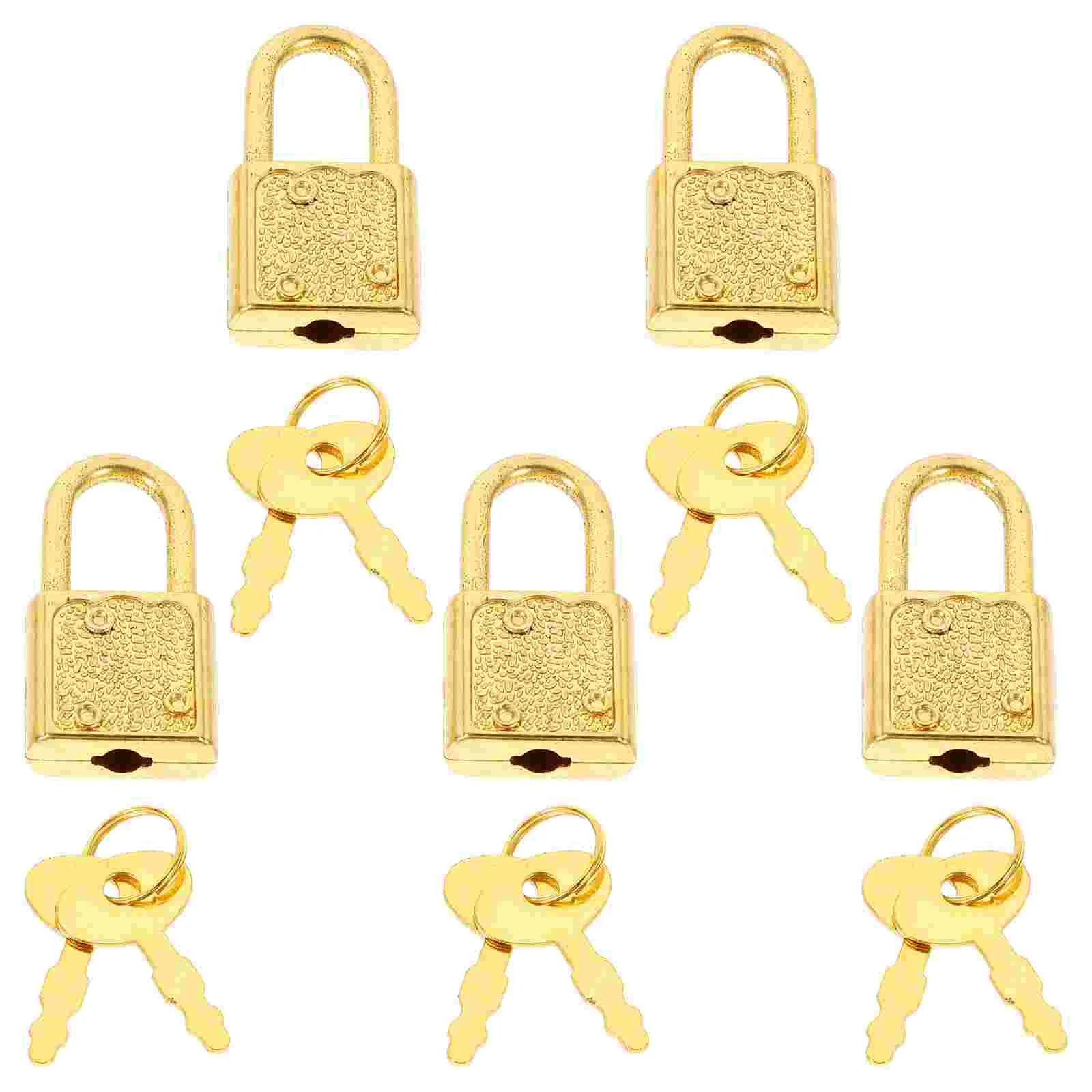 

5 Sets Treasure Chest Lock Style Key Keys Box Padlock Reusable Sealing Locks Plastic Small with Child