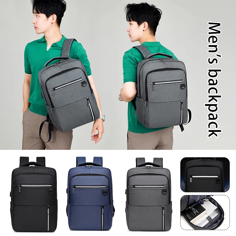 Herren Student Laptop Rucksack USB wasserdicht Rucksack Reise Business School Tasche Business Multifunktions-Computer tasche für Männer