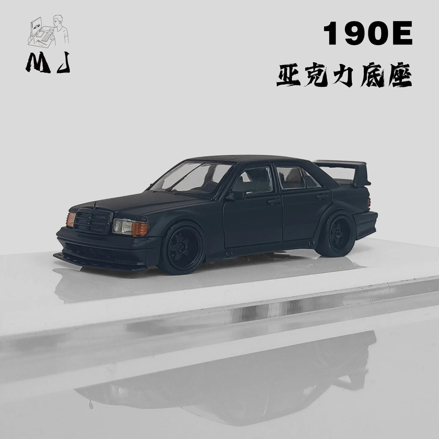 LMLF 1:64 190E W201 2.5-16 Matt Black Model Car