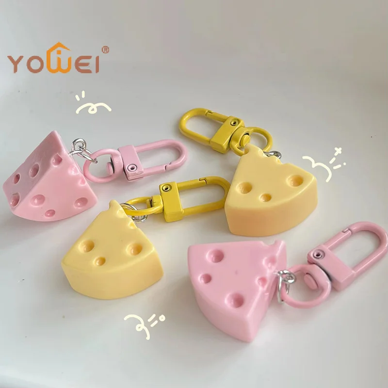 LatestLovely Cheese Pendant Keychain Cute Simulation Cheese Keyring Backpack Pendant For Girls Kids Party Favor