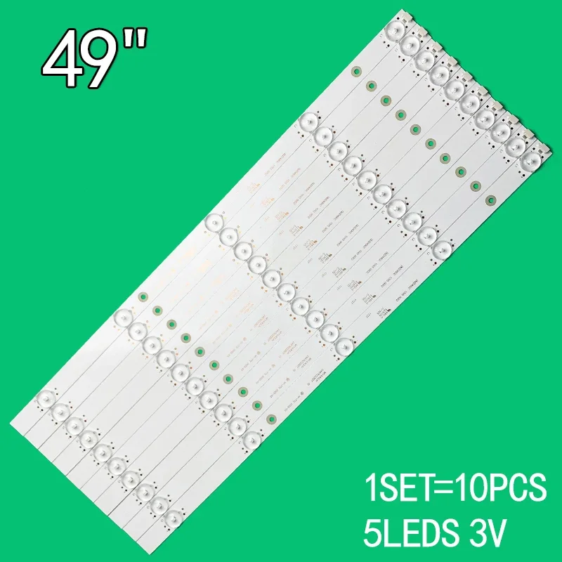 

New 10PCS LED backlight strip 5 lamp for 49-inch AOC LE49U7860 LD49V12S DLED49GC 10X5 0002 49PUF6261/T3 49PFF5081/T3 49HUA6361/T