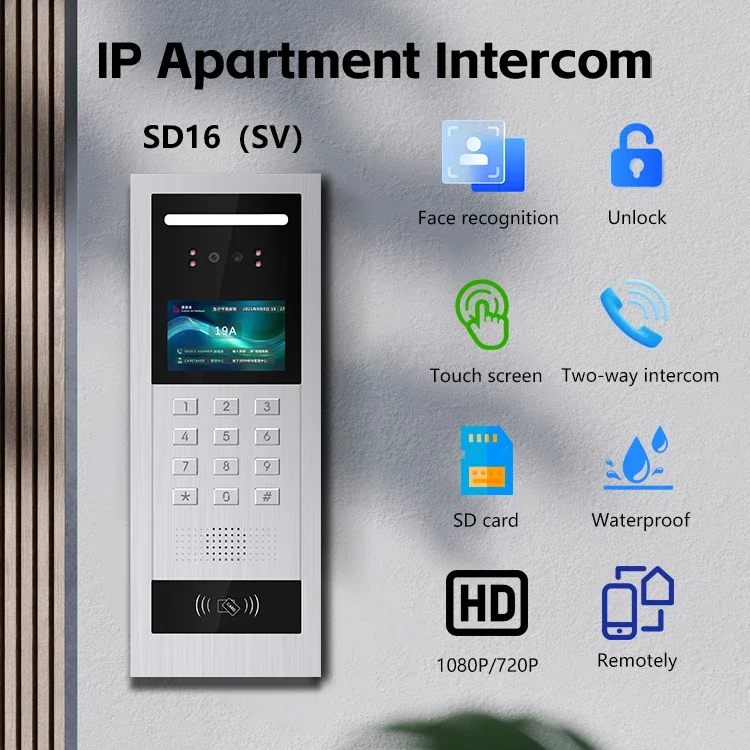 4G Wireless Built-in Microphone and Speaker for Full Duplex Two Way Intercom IP 7 Inch Smart Doorbell for Natural Conversation