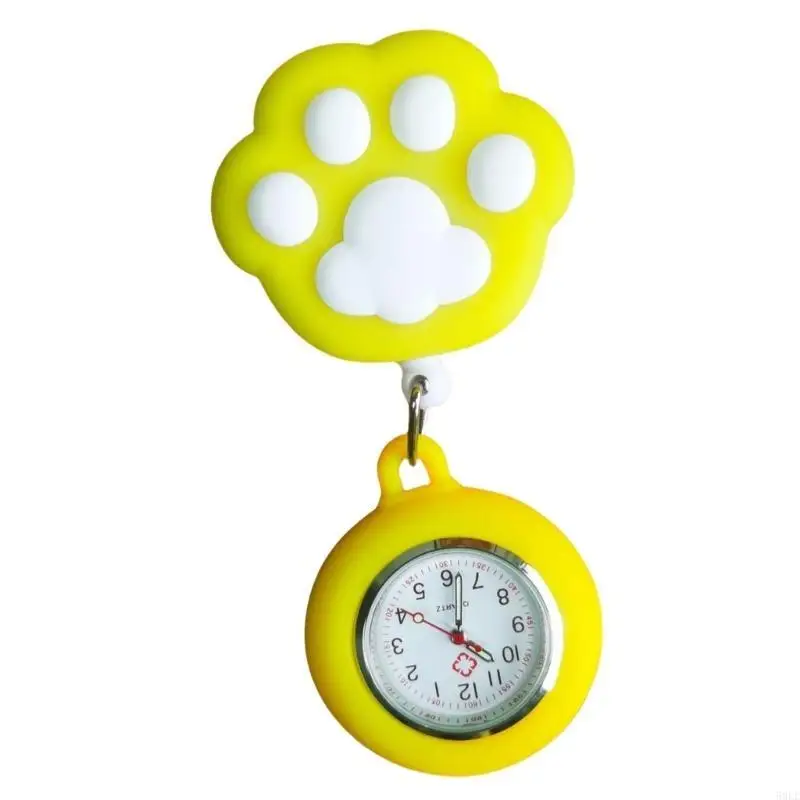 50LE Adorable chaton paths Brooch Watch for Nurses Extensible Line Nurse Watch