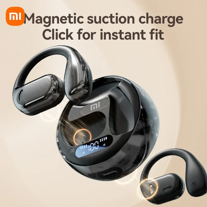 XIAOMI MIJIA M76 Wireless Earphone Bluetooth Ear Hook Sport Running Headphone HIFI Stereo Sound LED Display Headset Built-in Mic