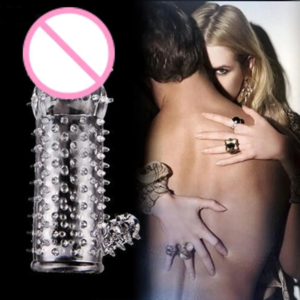 OLO 1 Pcs Reusable Condoms Full Cover Penis Sleeve Ring Delay Impotence Erection Condoms Vaginal irritation Spike braces