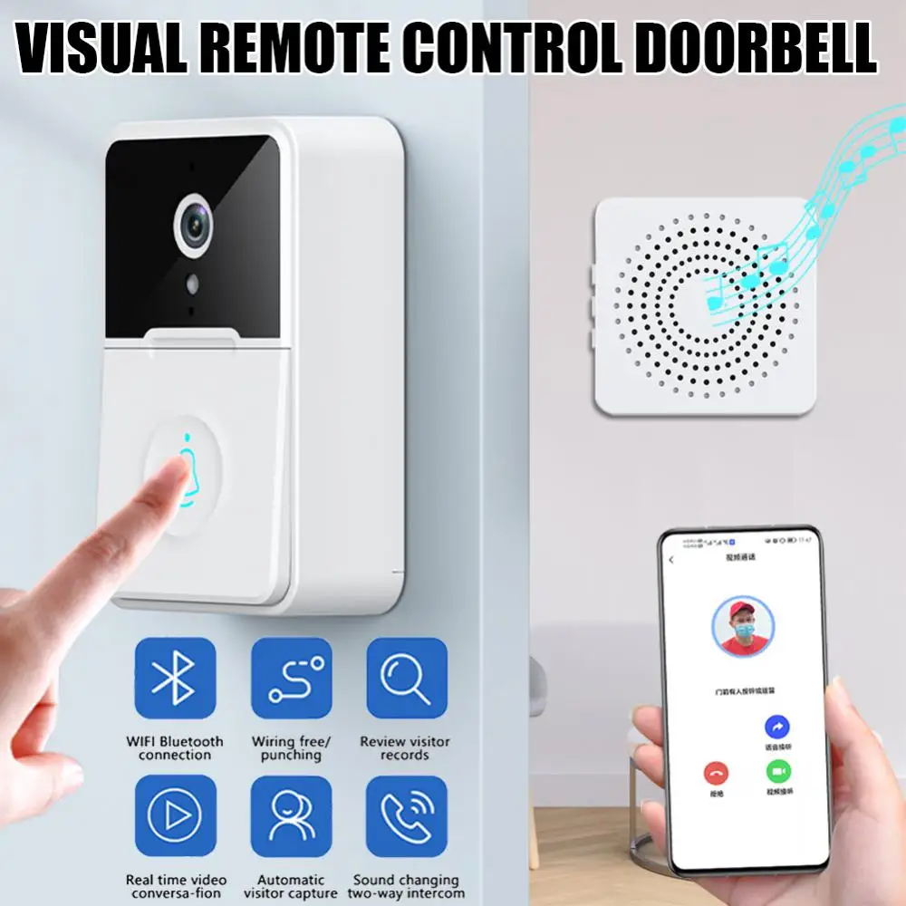 Xiaomi Wireless Doorbell Wifi Outdoor Hd Camera Security By Bell Night Vision Video Intercom Voice Change For Home Monitor