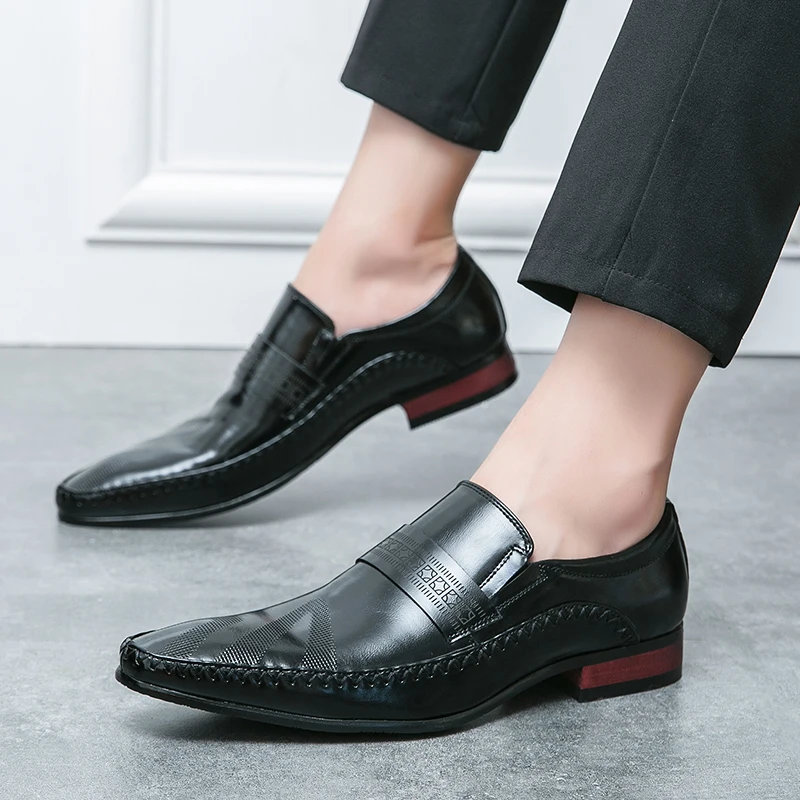Retro Brown Leather Shoes Men Loafers Comfortable Flat Men's Dress Shoes High Quality Lightweight Business Formal Shoes For Men - Image 6