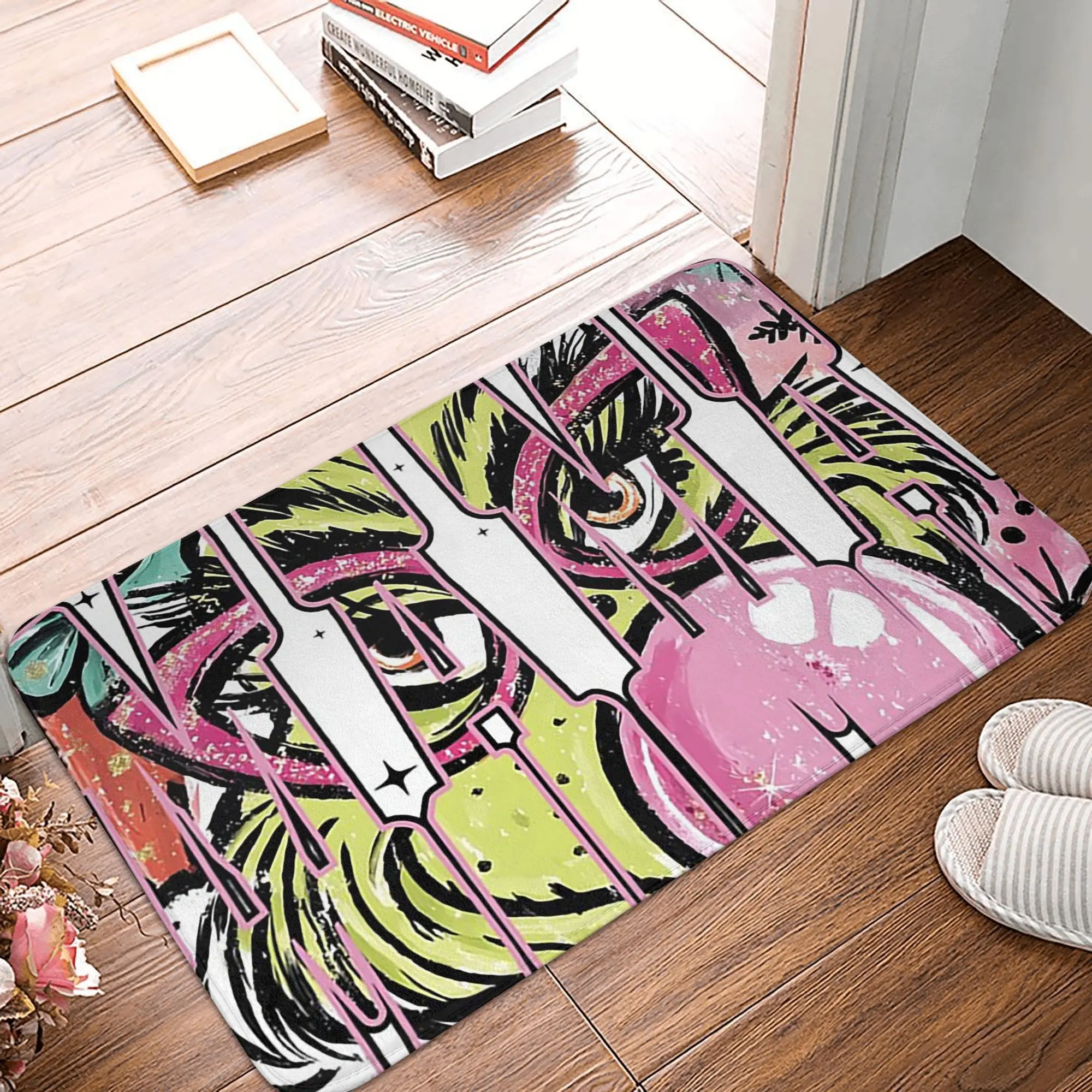 

Розовый Grichmas Mama Рождество Рождество Мама Нескользящий коврик для двери напольный коврик для кухни, входа, дома, ванной комнаты, коврики для ног