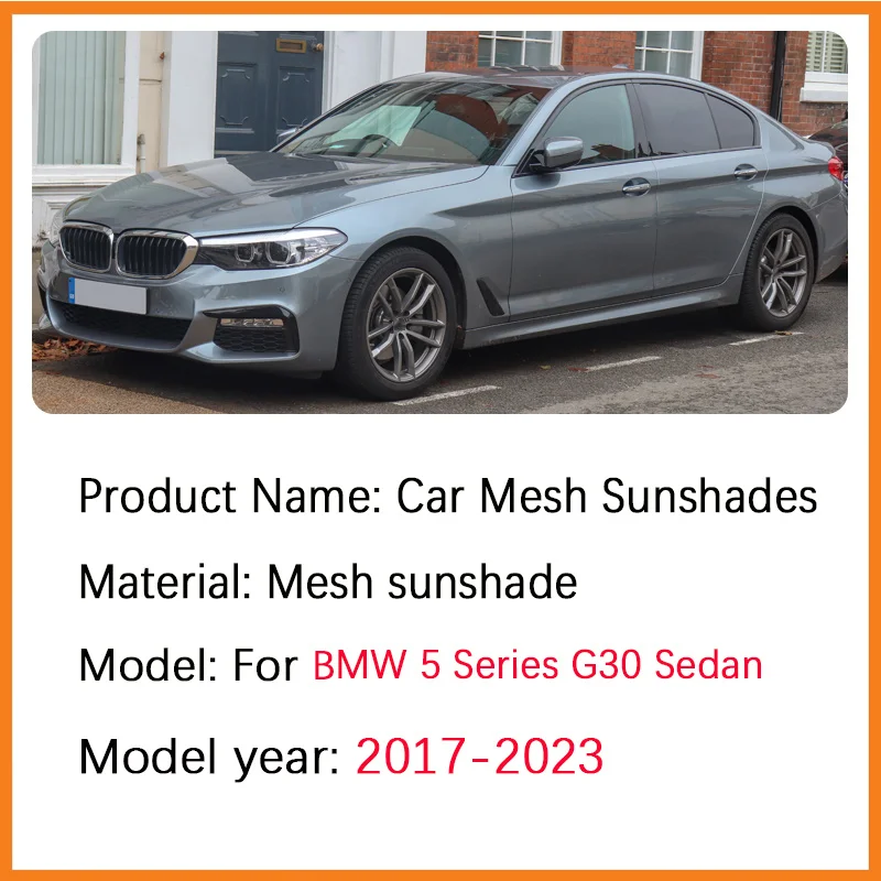 Mesh Visor For BMW 5 Series G30 Sedan 2018 2017-2023 Side Windows Sunshade Privacy Curtain Cover UV Protection Auto Accessories