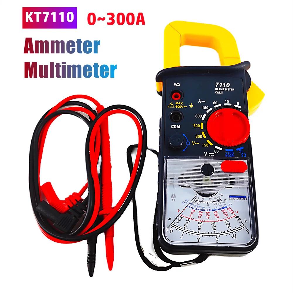 KT7110 300A Automatic Digital Pointer Clamp Meter High Precision Mechanical Ammeter Measuring Voltage Clamp Type Multimete