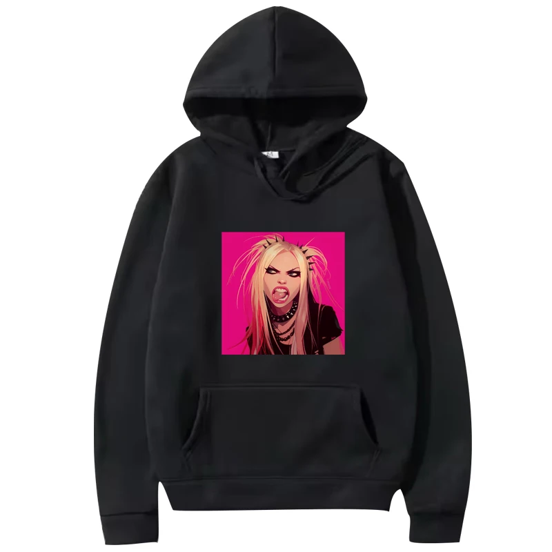 

Avril Lavigne inspired punk Poster hoodie men women vintage Long sleeve Sweatshirt with print Graphics oversized hoodie unisex