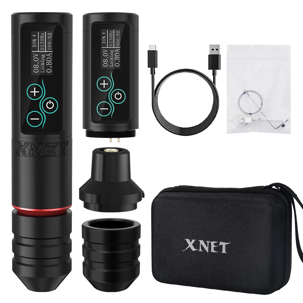 XNET Vane Wireless Tattoo Pen Machine Powerful Brushless Motor with Touch Screen Battery Capacity 2400mAh for Tattoo Artists