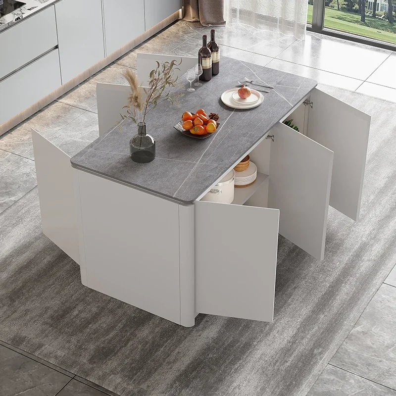 Kitchen island material table, separate double-sided operation table, Classical restaurant, light luxury rock slab bar table, h