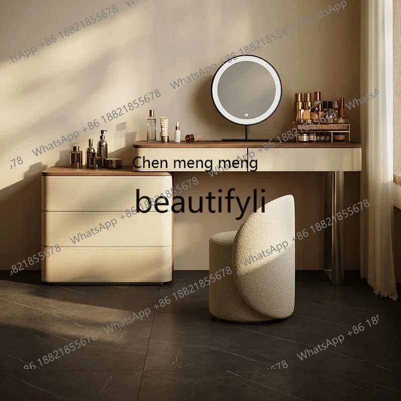 

Интегрированный столик для макияжа с французской сундукой, светильник премиум-класса, роскошный дизайнерский столик для макияжа для спальни2936