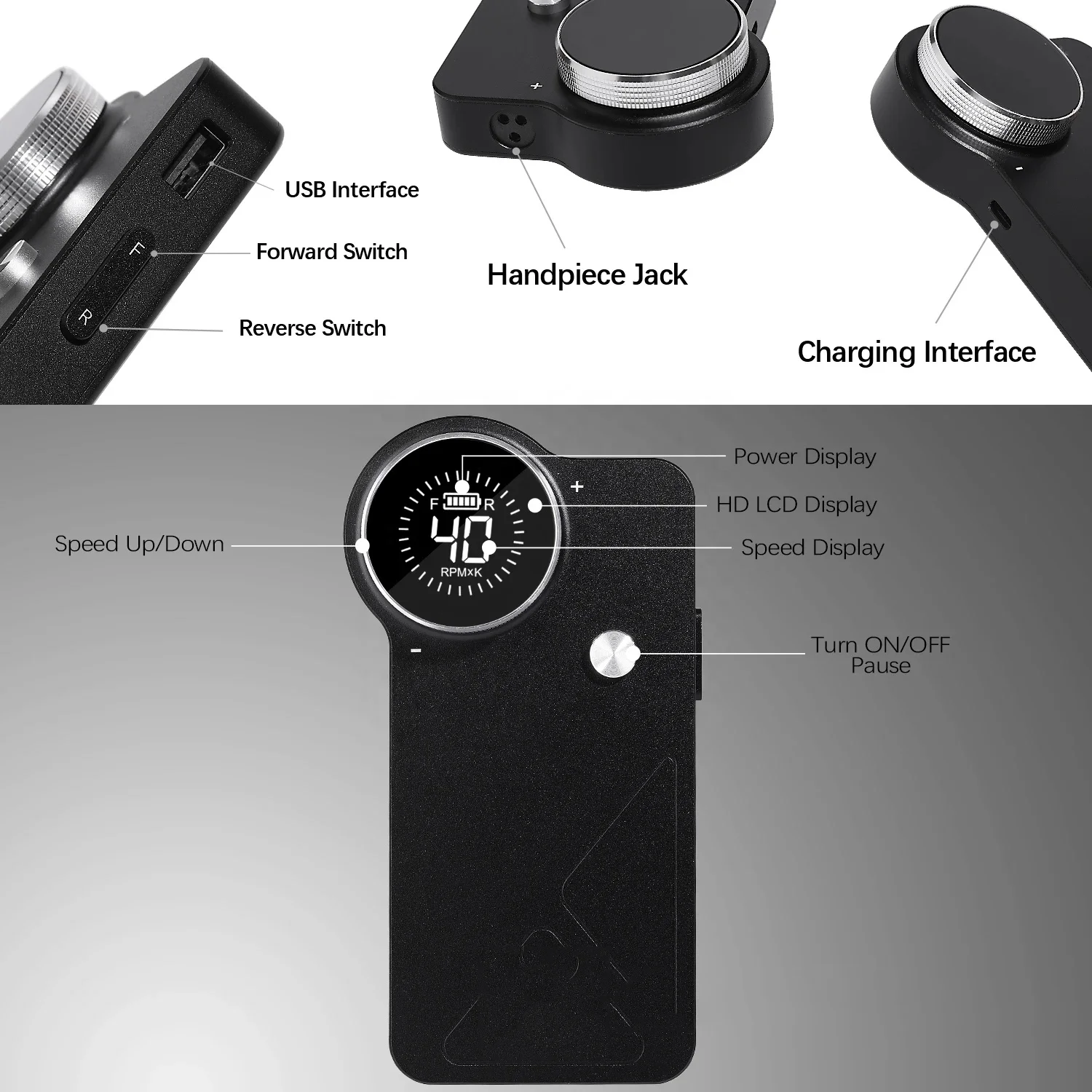 Hoge kwaliteit 40000 RPM 85 W oplaadbare professionele frees nagelpolijstmachine elektrische nagelboormachine