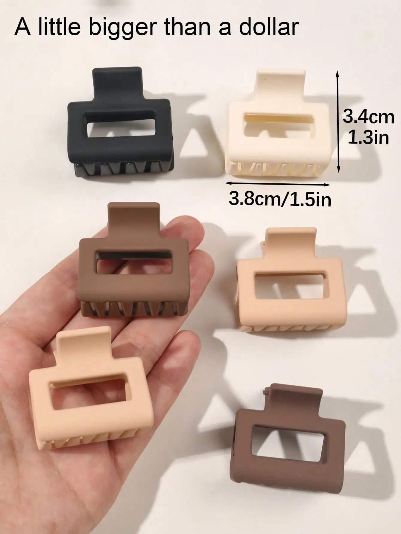 8 Stück matte kleine Blumen-Haarspangen, 6,5 cm, quadratische Haarklammern für Frauen und Mädchen, dünnes Haar, einfache 3,8 cm rechteckige Haar-Accessoires – Detail 20