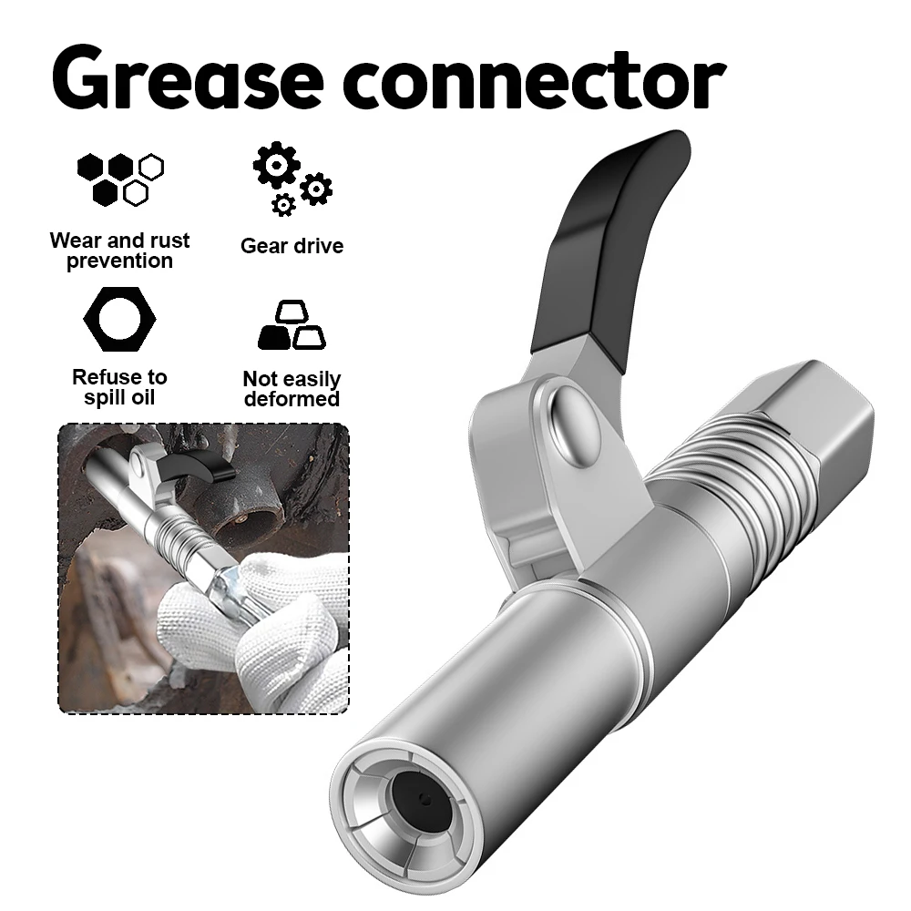 Grease Gun Coupler 10000 PSI NPTI/8 High Pressure Grease Nozzle Oil Pump Car Syringe Lubricant Tip Repair Accessories Lubricant