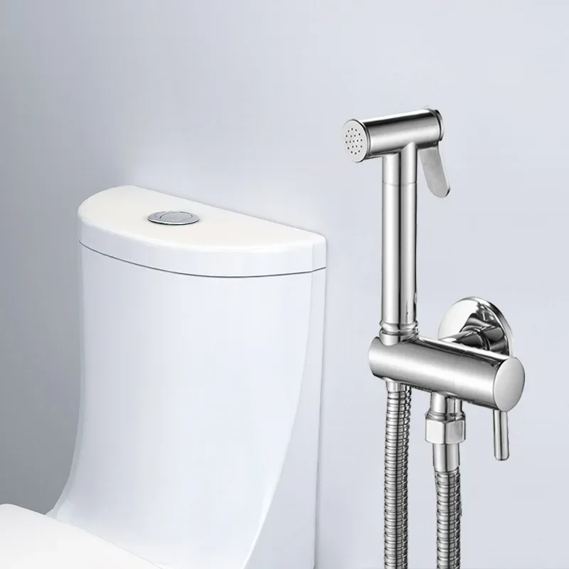 Gold Brass Bidet Faucet Black Handheld Toilet Bidet Bathroom Set Shattaf Sprayer Portable Hygienic Shower Gray