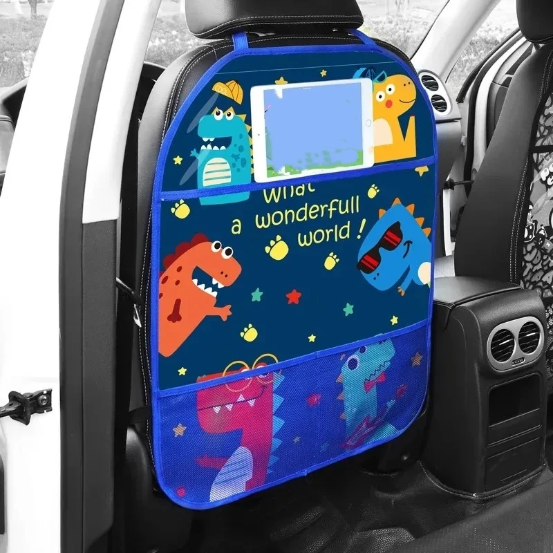 

1Pcs Cartoon Car Seat Back Protector Cover for Children Kids Baby Anti-Kick Pad Multi-function Cute Car Organizer Storage Bag