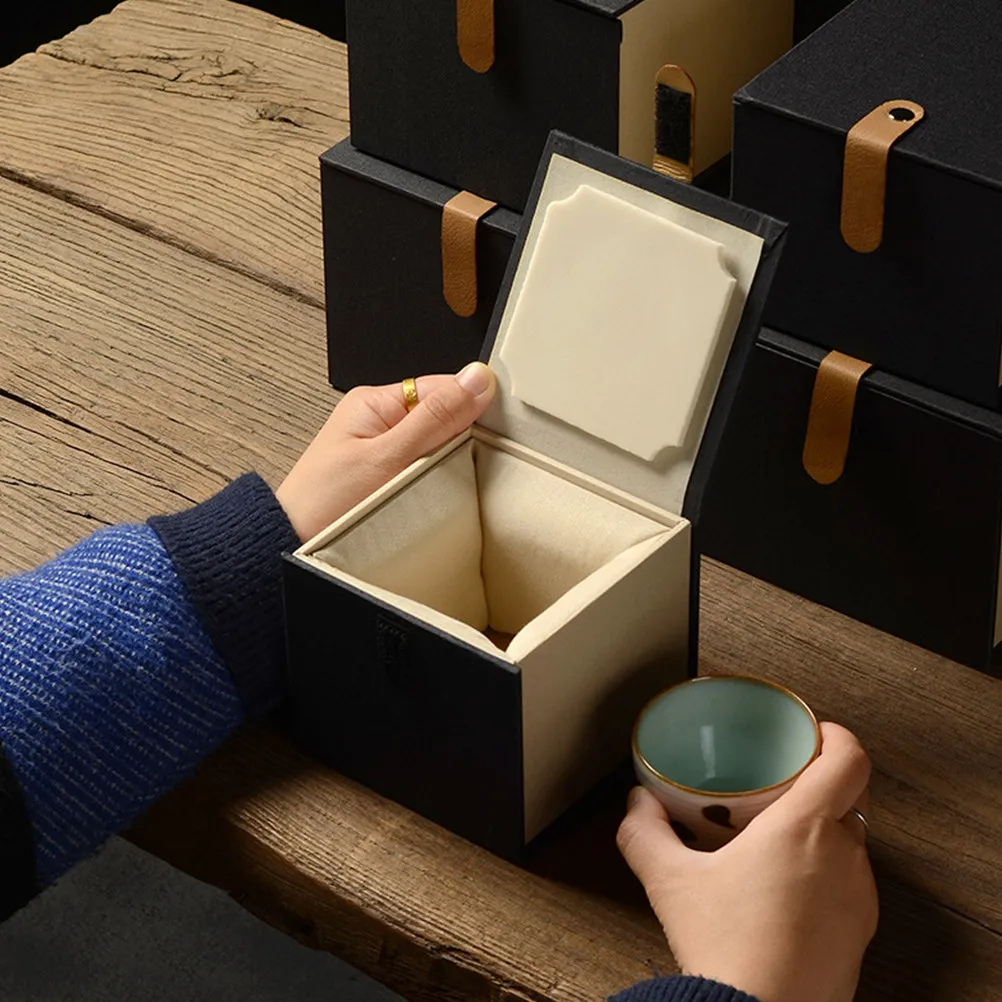 Elegant Cloth Gift Box for Teaware Storage Tea Cup Packing Box Decorative Exquisite Packaging Container for Jewelry Candies