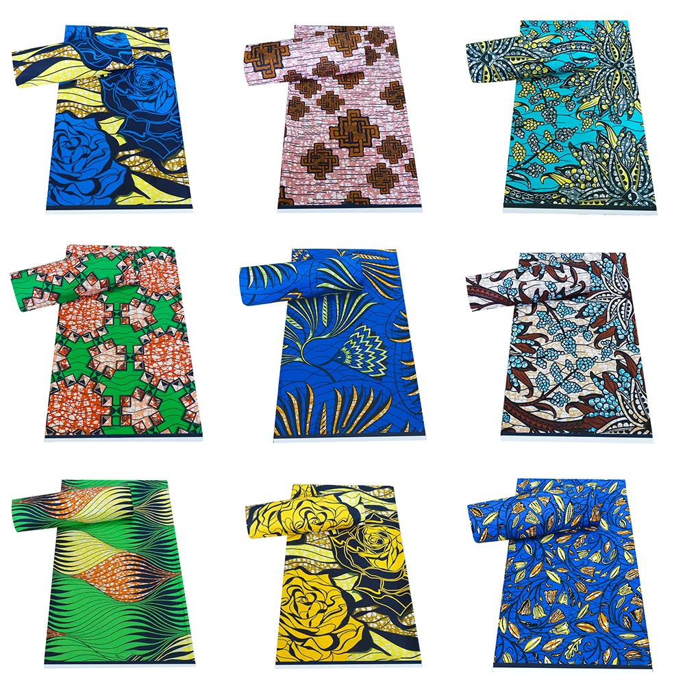 2022 New Arrival Guaranteed Veritable Wax African Ankara High Quality Fabric Wax 6 Yards African Printed Fabric 100% Cotton