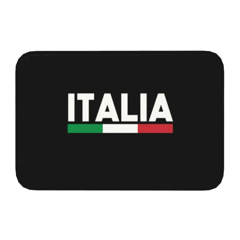 Flag Of Italy Front Door Mat Anti-Slip Outdoor Absorbent Italian Patriotic Doormat Kitchen Balcony Entrance Rug Carpet