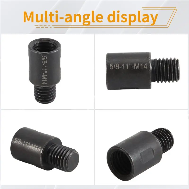 ABSE-2Pcs 5/8 Inch-11 To M14 Adapter Angle Grinder Thread Converter Adapter Shaft Connector For Diamond Core Drill Bits