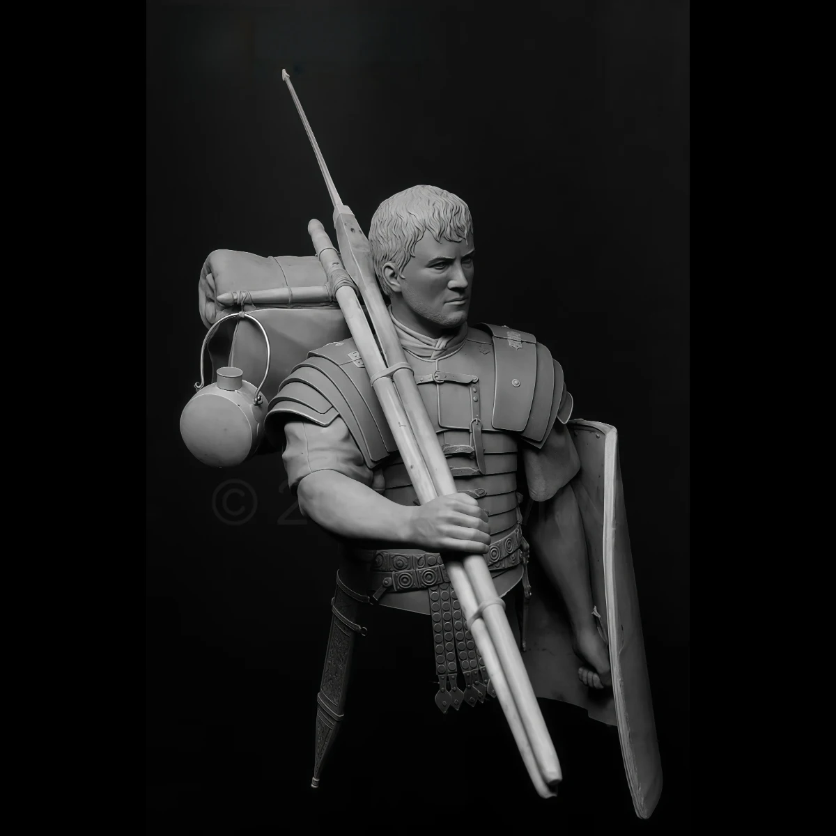 مجموعة نماذج غير مطلية من الراتنج 1/9، موضوع عسكري، تمثال نصفي من القرن الأول AD Roman Marching غير مجمعة وغير مطلية GK، 1654X