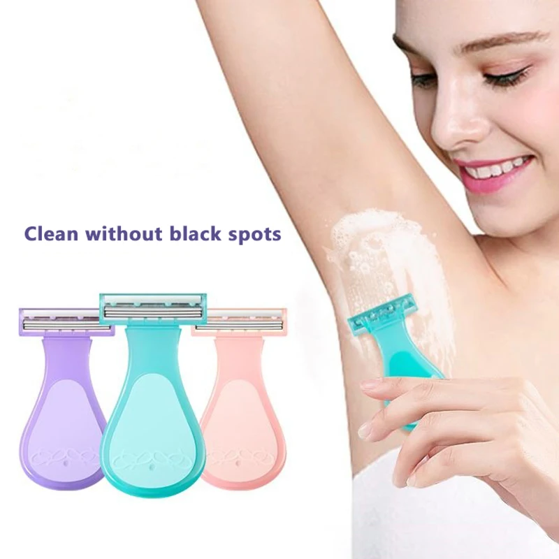 Mini cuchillo de depilación portátil para mujer, de acero inoxidable cuchilla de afeitar, herramientas de belleza para eliminar el vello corporal