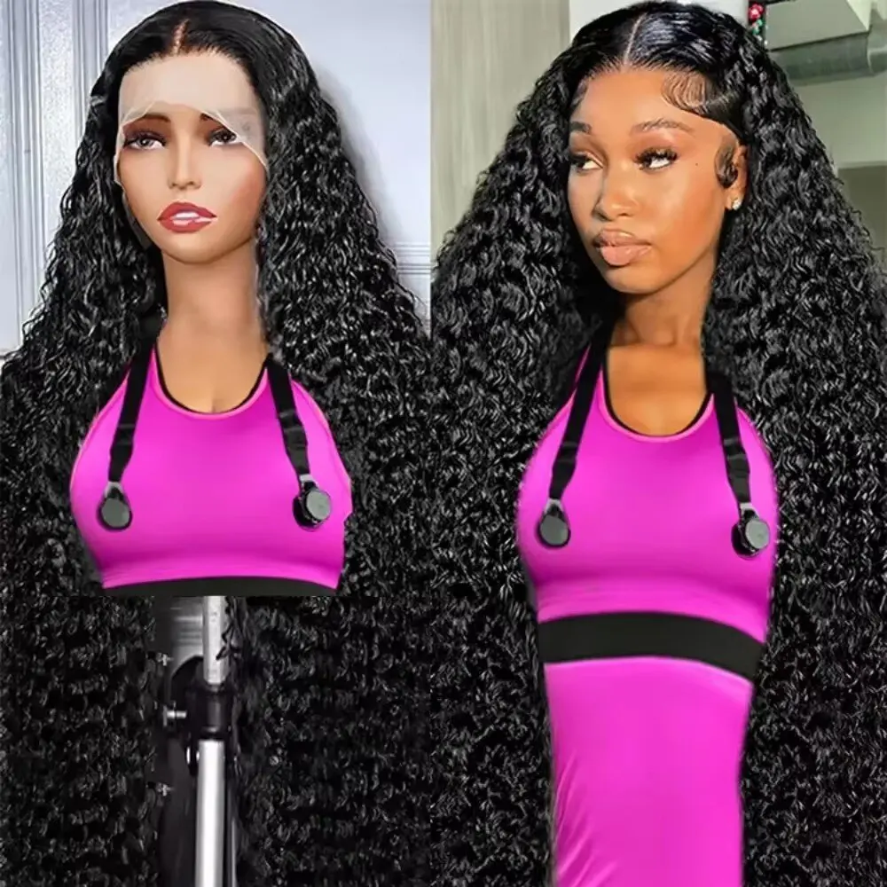 

13x6 13x4 5x5 Lace Frontal Wigs Human Hair For Women 20-42 Inch Deep Wave Hd Lace Front Human Hair Wig 220% Density deep Curly