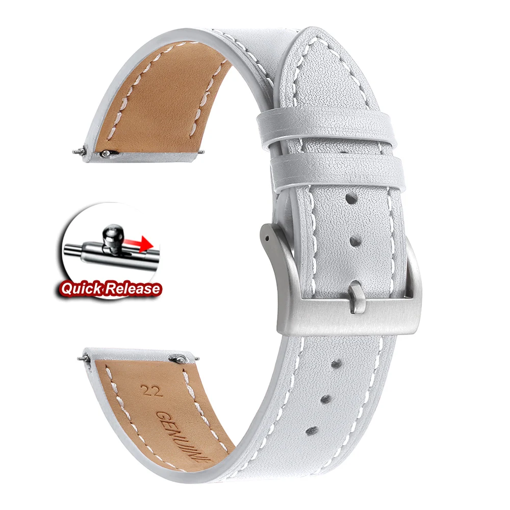 Schnellverschluss Vintage Leder-Uhrenarmband 18mm 20mm 22mm 24mm Genähtes Rindsleder-Armband für Omega Braunes Armband für Seiko