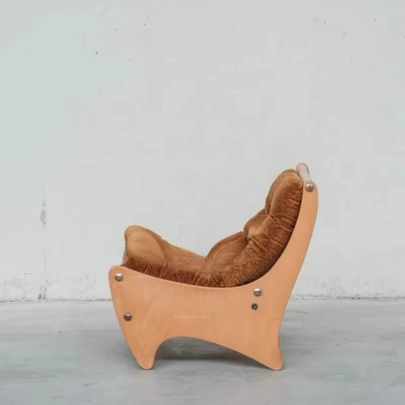 #￥Modern Vintage Designer-Style Fabric Sofa Chair for Home & Guesthouse for Living Room & Model Rooms Retro Leisure Chair