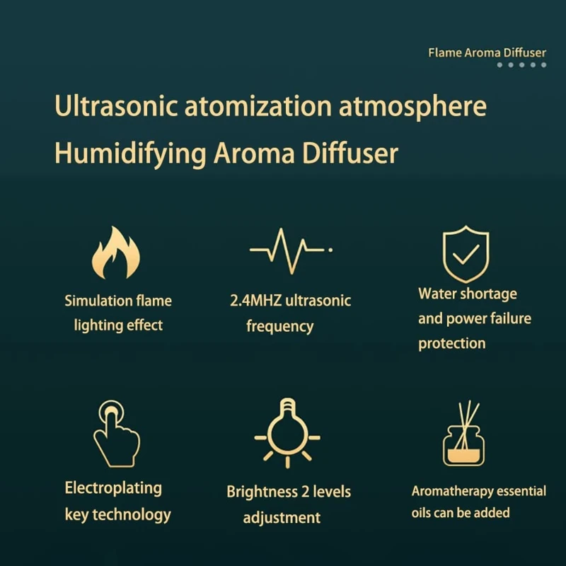다기능 가습기 침실 쿨 안개 가습기 데스크탑 불꽃 장식 드롭 배송