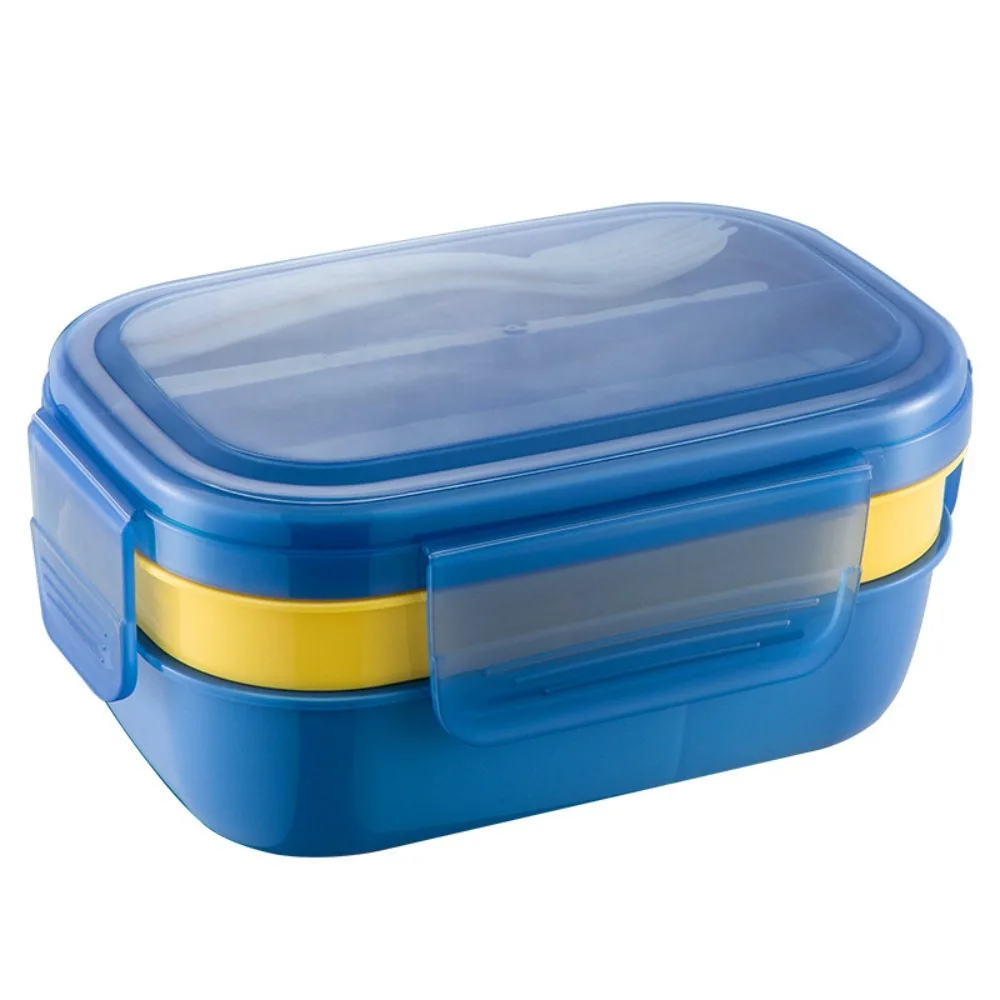 

3 Layer Student Lunchbox Heat Resistant Leak-Proof Salad Box with Utensil with Sauce Container Food Storage Box Children