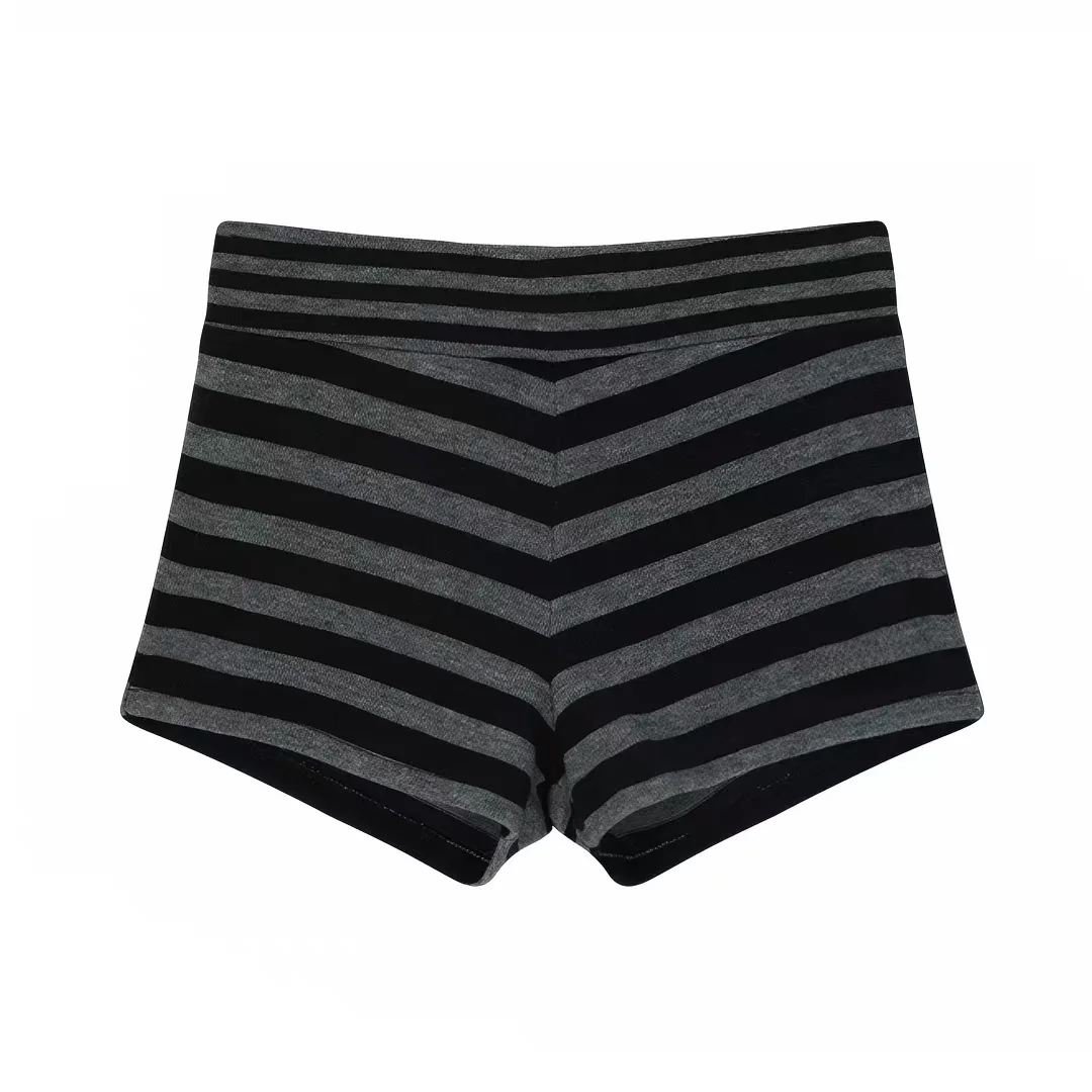 

High Waist Straight Leg Cotton Pants Sexy Short Stripe Design Home Wear Outdoor Wear Comfortable Commute Style Women's Trousers