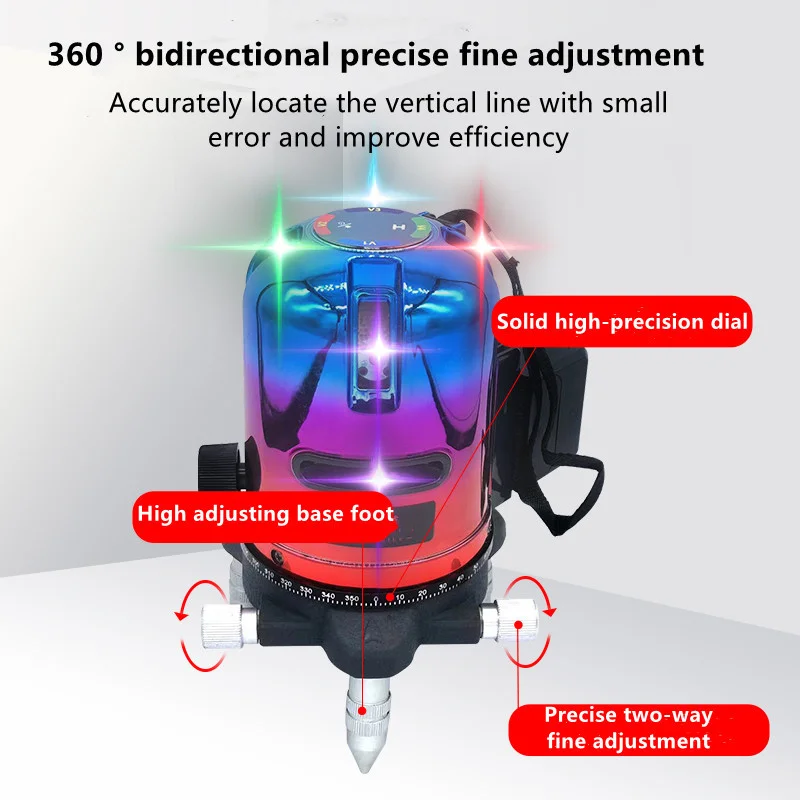 Laser Level Purple Blue Green Red Line 5 Lines 360 Self-Leveling Horizontal And Vertical Cross Multicolor Laser Beam Line