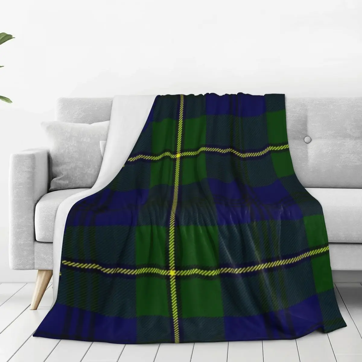 Clan Johnston Tartan Blanket Flannel Portable Throw Blankets Sofa Throw Blanket For Home Bedroom Office Throws Bedspread Quilt