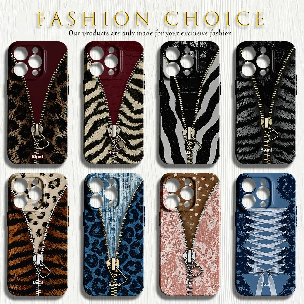 Zebra Zipper Blunt Glossy Film Hard Phone Case for Samsung Galaxy A27 A37 A57 A17 A07 A16 A56 A26 A36 A55 A35 A15 A54 4G 5G