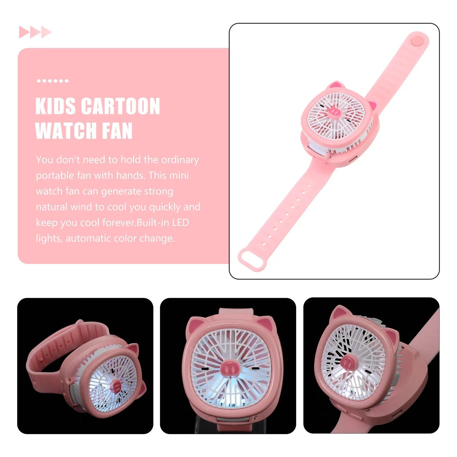 

USB-перезаряжаемый вентилятор для часов: легкий портативный наручный вентилятор с плавной работой, идеально подходит для облегчения жары