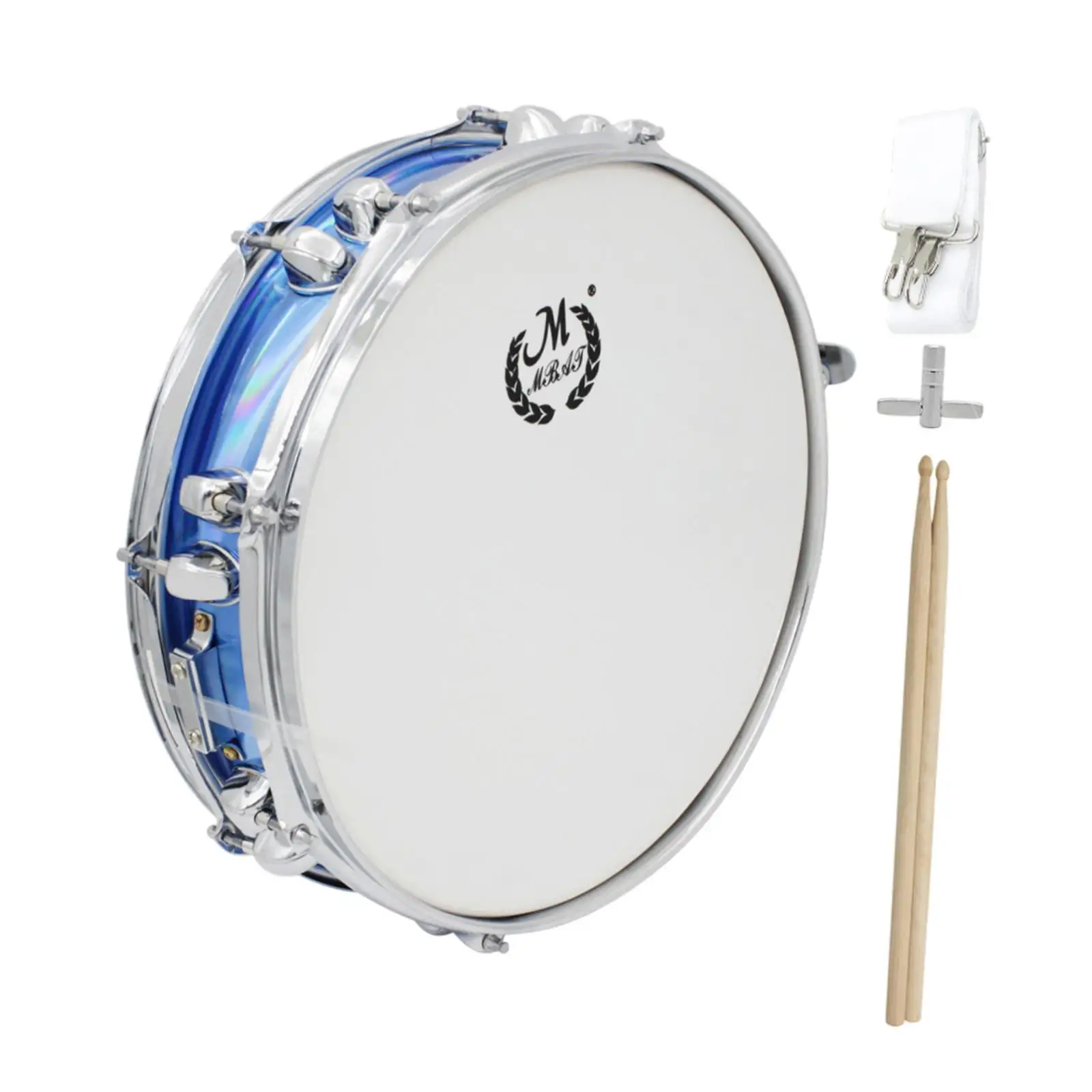 

14-дюймовый малый барабан с барабанными палочками, ключом барабана и плечевым ремнем Музыкальный барабан для подарка на день рождения Учебное пособие для детей-початковцев Специальный день