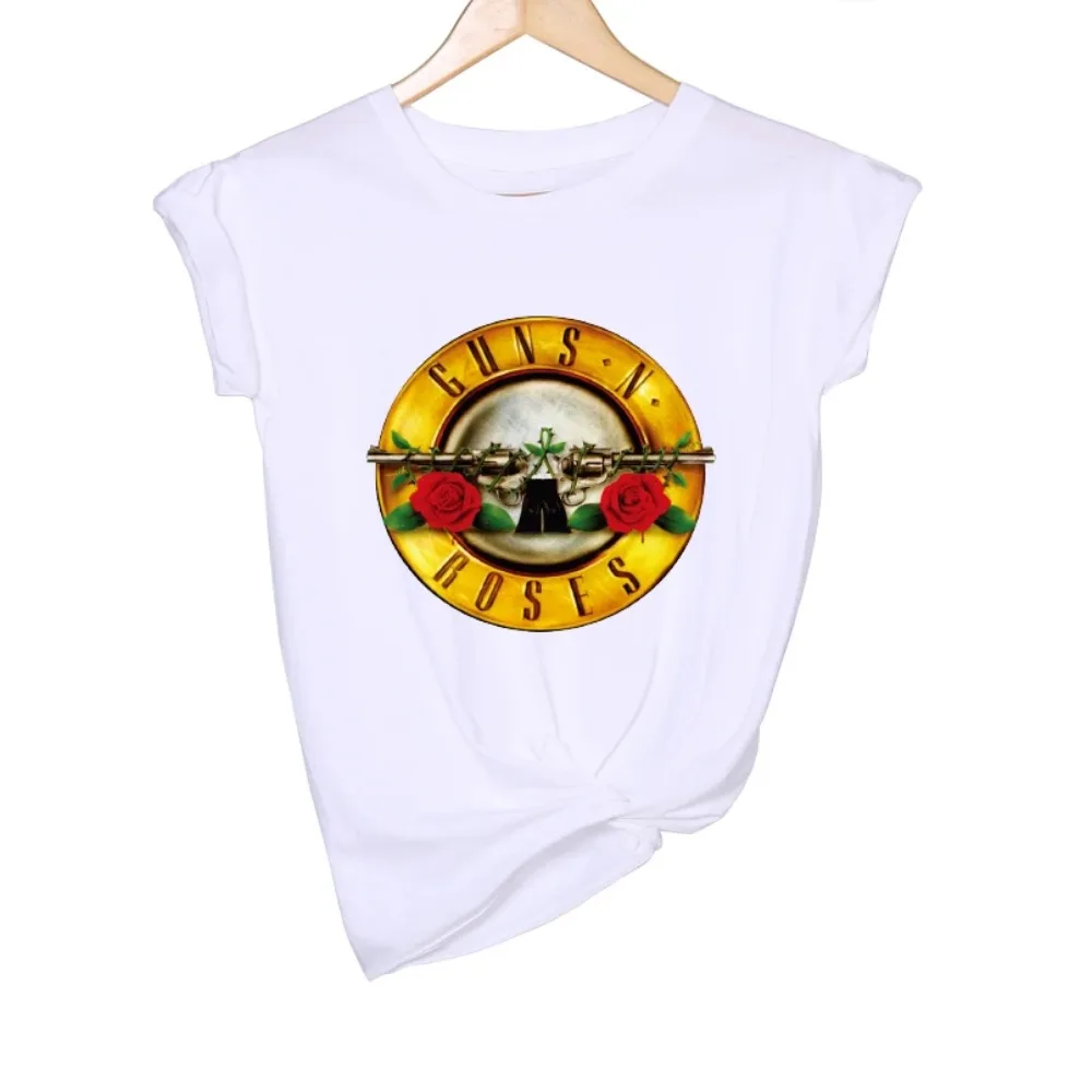 GUNS and Roses Rockband T-Shirt Damen Print Streetwear T-Shirt weiblich Punk Mode Harajuku Kawaii T-Shirt Y2K Kleidung ﻿ – Detail 7
