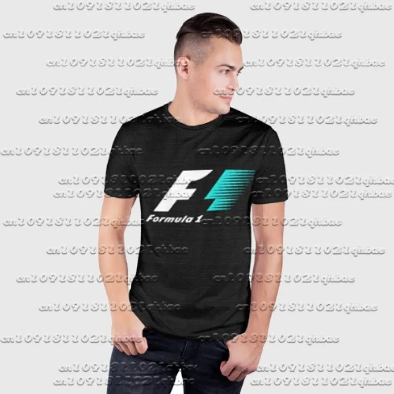 

3D Motorcycle Racing Round Neck T-shirt, Quick Drying, Breathable, Oversized, F1 Black, Fashionable Outdoor Competition