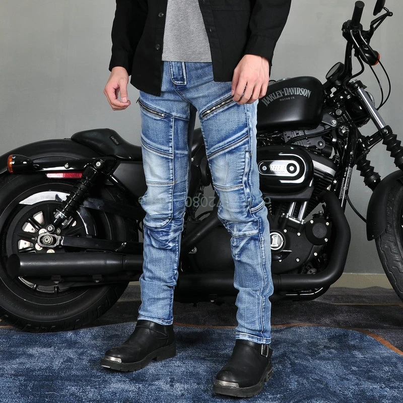 

Motorcycle Jeans Men Riding Pants Abrasion Resistant Protective Trousers Blue Off Road Riding Pants Moto Jeans Protective Gear