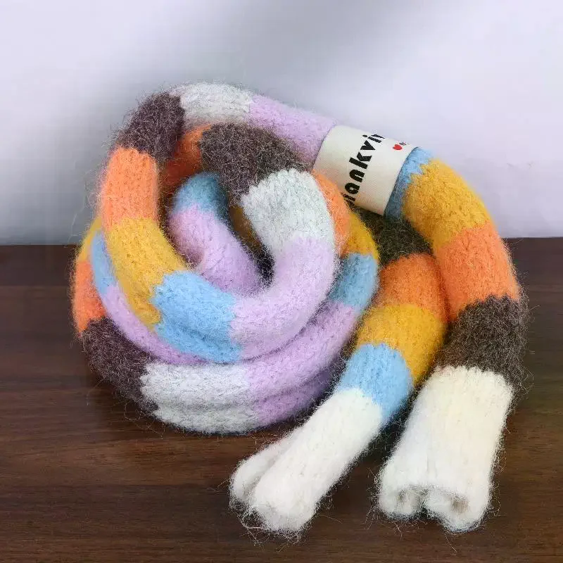 المرأة رقيقة ضيقة طويلة ملونة مخطط وشاح الخريف والشتاء تصميم جديد فتاة الساخنة كل مباراة وشاح الزخرفية