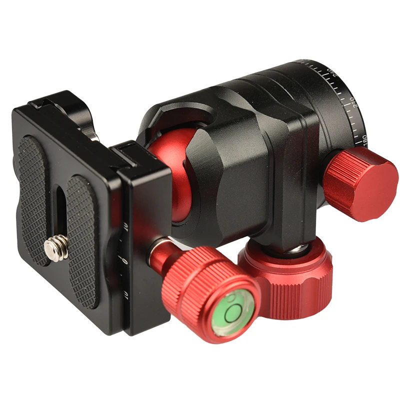 Adaptador de cabeza de bola de trípode panorámico, rotación de 360, cabeza de bola compacta con placa de liberación rápida para Sony, Nikon, Canon, aleación de aluminio