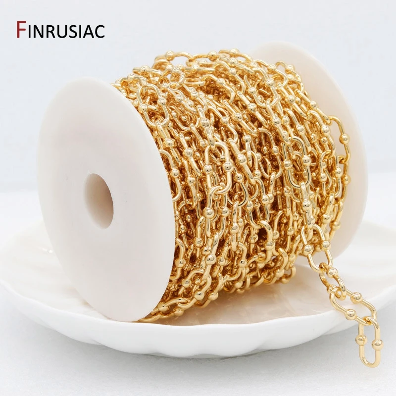 14k Gold Plated Trendy Big Cable Chain For Jewelry Making Color Preservation Handmade DIY Jewellery Chain Findings Wholesale