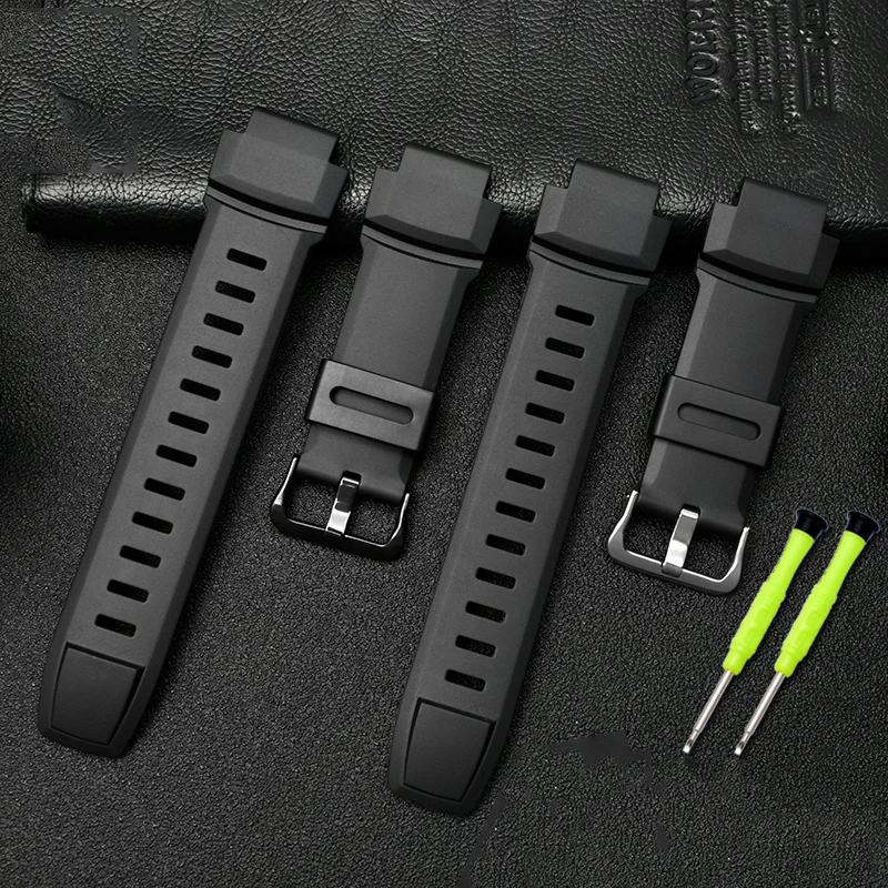 18mm Silicone WatchBands For Casio PROTREK PRG-260/270/550/250 PRW-3500/2500/5100 Replacement Black Bracelet  Rubber Wrist Strap