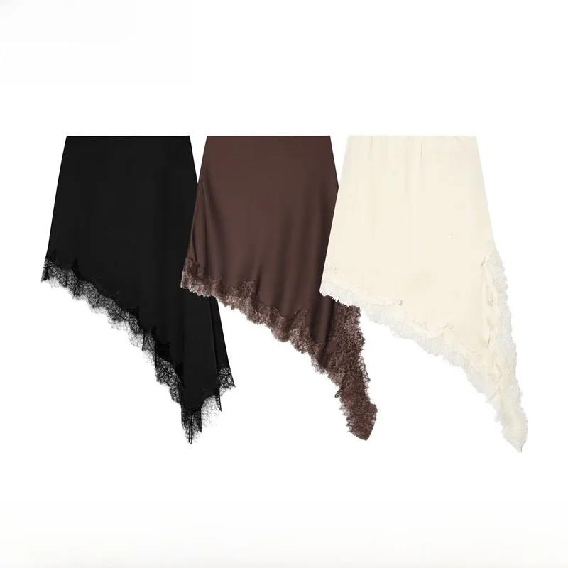 

Faion Asymmetric Lace f Skirt Women's New Autumn Winter New Sle Irregular Skirt Polyester Fiber Stand Fit Ci Commute